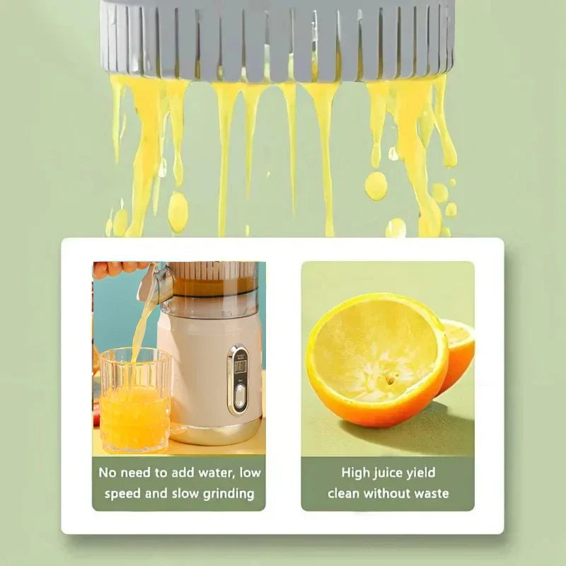 Electric Orange Juicer Portable Citrus Fruit Juice Extractor Pulp Separation Squeezer Machine USB Charge 600ml Smoothie Blender