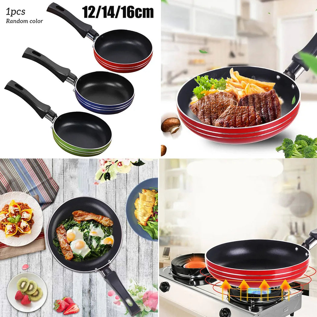 12cm/14cm/16cm Mini Frying Pan Non-Stick Steel Frypan Pot Saucepan For Cookware Kitchen Cookware Fry Eggs Tools Frying Pan