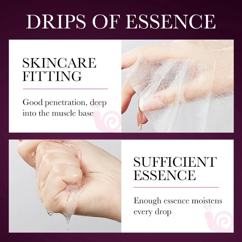 5pcs SADOER Snail Collagen Face Mask Firming Moisturizing Brightening Hydrating Facial Masks Beauty Face Skin Care Products