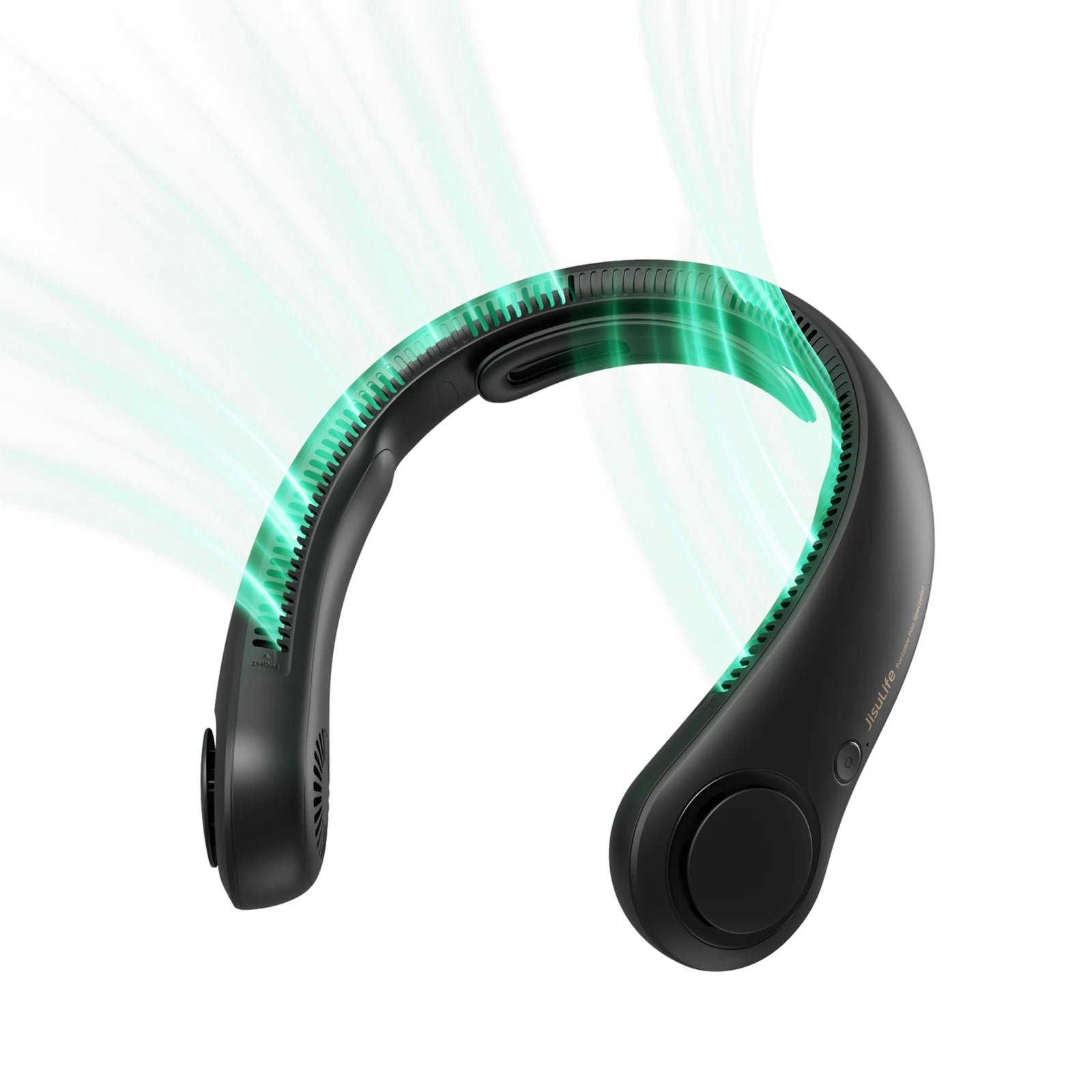 JISULIFE Portable Neck Fan Upgraded, 5000mAh Battery, Necksupport, 5 Speeds Gears Adjustment, Outdoor Wearable Hands-Free Fan