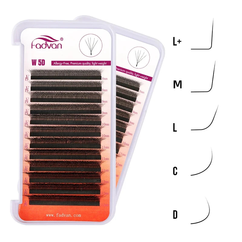 FADVAN YY/3D/4D/5D/6D W Shape Lashes M/C/D Curl Premade Volume Fans Faux Mink Eyelashes Brazilian Volume Natural Soft YY Lashes